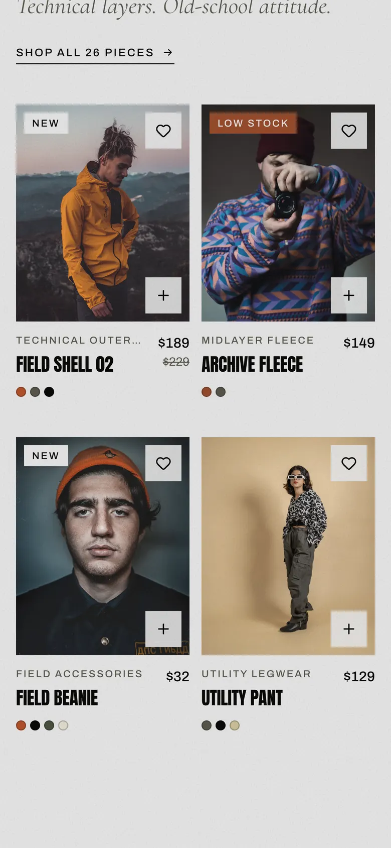 FIELD / THEORY on a phone, screen 2