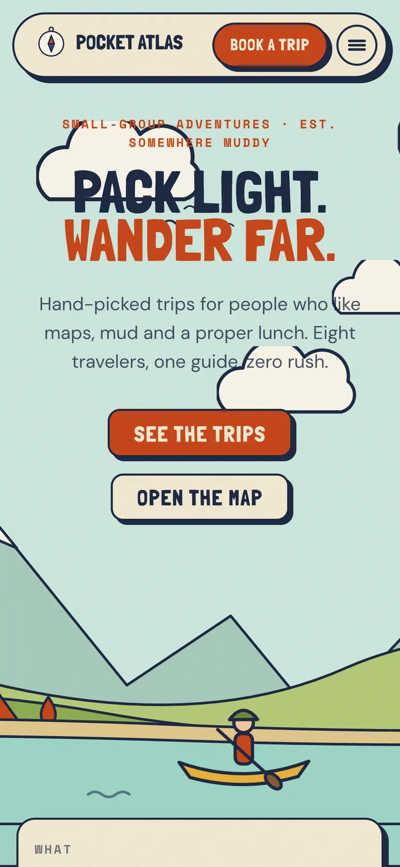 Pocket Atlas on a phone, screen 1